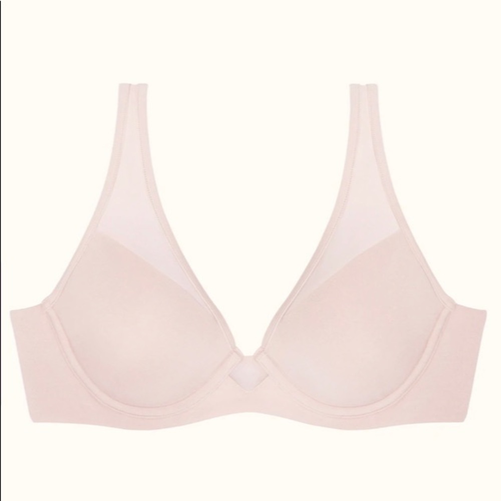Third Love24/7 cotton plunge bra. Rose Dust. Sz 32E. NWOT.
